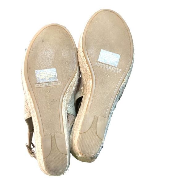 Marc fisher shoes booties perforated sling back peep toe studded size 8.5 M - Picture 6 of 6